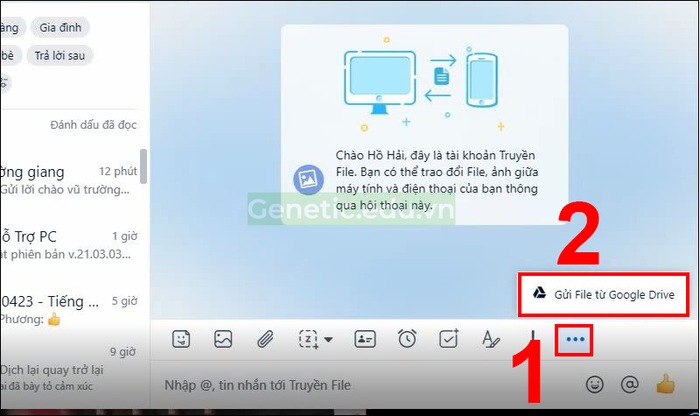 Gửi video từ google drive