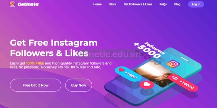 Tăng follows instagram bằng ứng dụng GetInsta