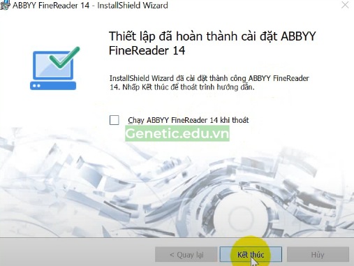 Cài đặt phần mềm ABBYY FineReader 14 thành công