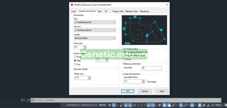 Cách chỉnh Dim trong Cad đúng kích thước đơn giản nhất