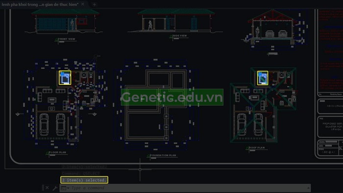 Vị trí block trong Cad