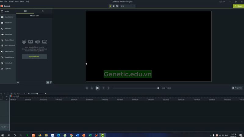 Giao diện phần mềm Camtasia 9