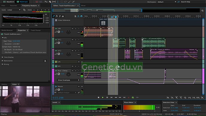 Giao diện làm việc của Adobe Audition 2024