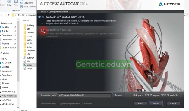 Bỏ tick "Autodesk Recap"