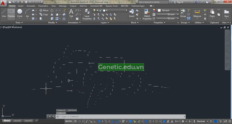 Giao diện phần mềm Autocad 2015 