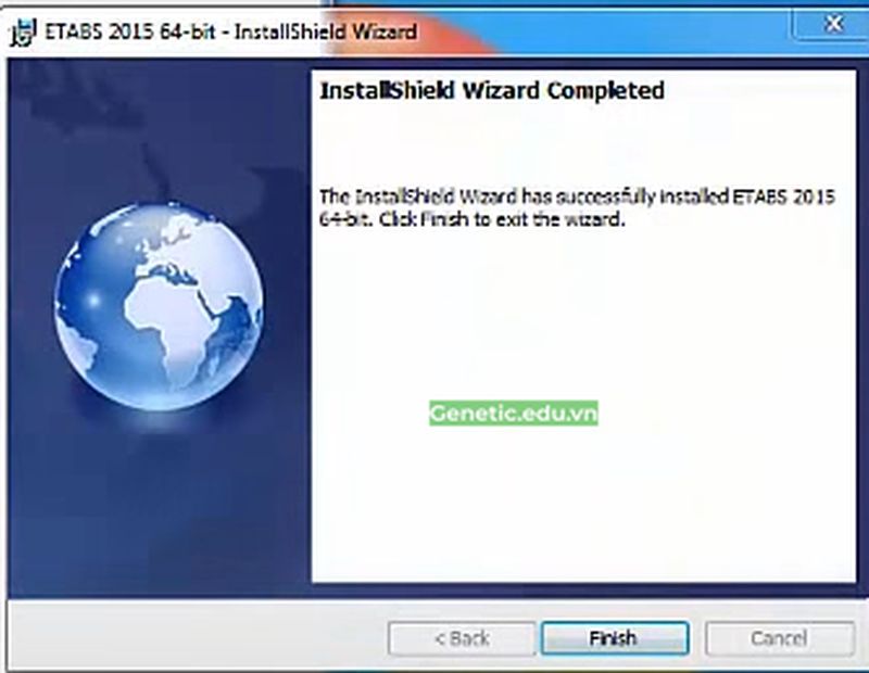 Cài đặt Etabs 2015 thành công