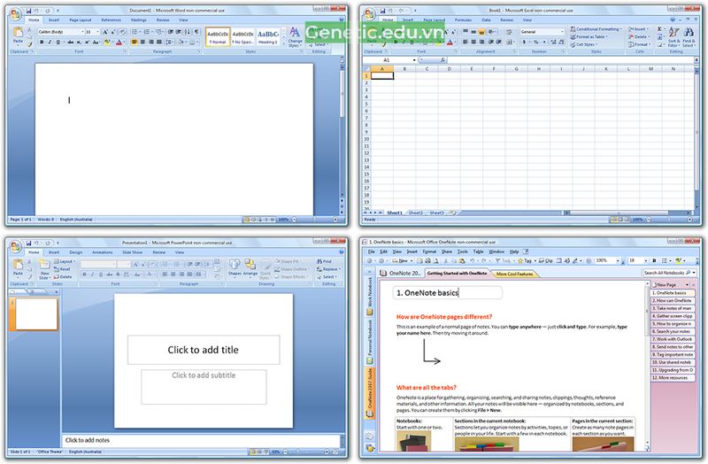 Giao diện phần mềm Office 2007