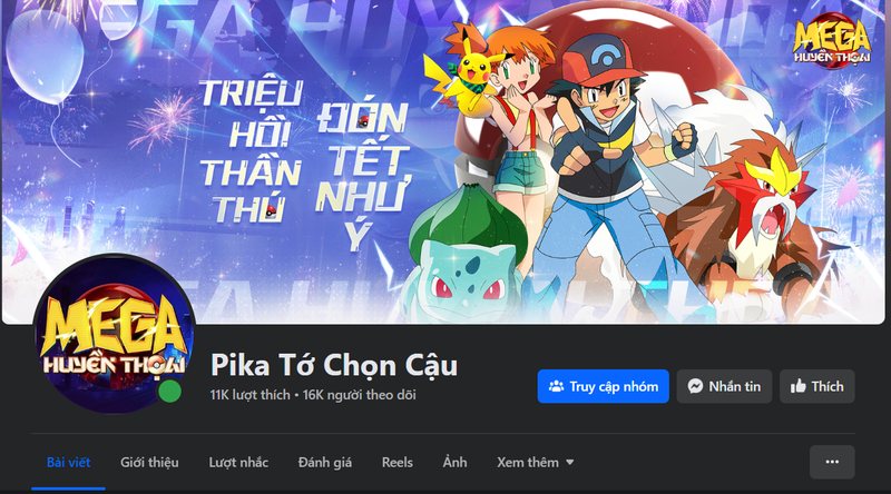 Theo dõi trang chính thức của Mega huyền thoại